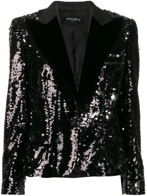 Blazer con bordado con lentejuelas Dolce & Gabbana negro