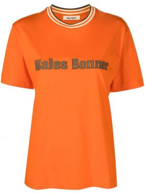 Haftowana koszulka Wales Bonner pomarańczowa