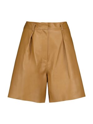 Pantalones cortos de cuero Petar Petrov marrón