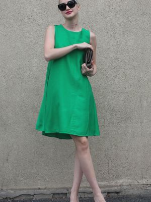Laia lõikega linased kleit Madmext roheline