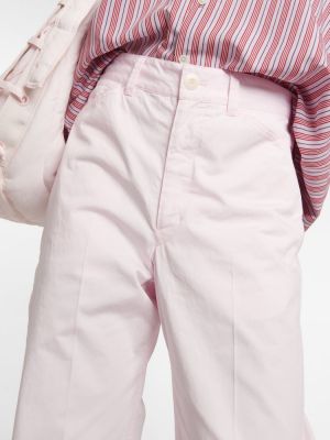 Pantaloni cu picior drept din bumbac Lemaire roz