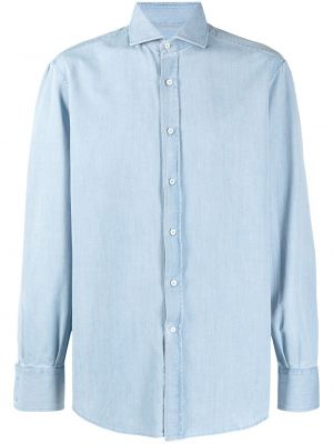 Dūnu pieguļošs krekls Brunello Cucinelli zils