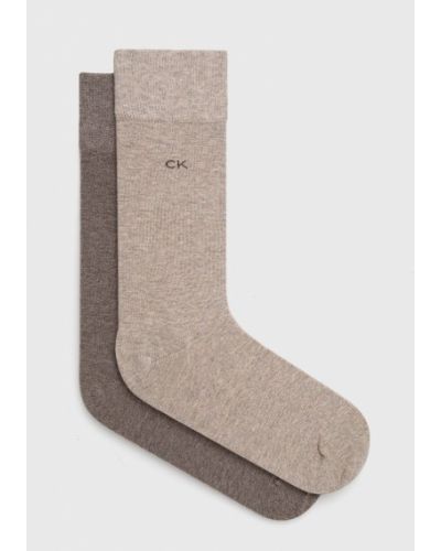 Чорапи Calvin Klein кафяво