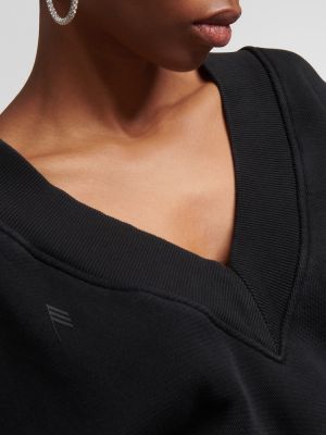 Bavlnený fleecový sveter The Attico čierna