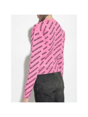 Sweter z okrągłym dekoltem Balenciaga różowy