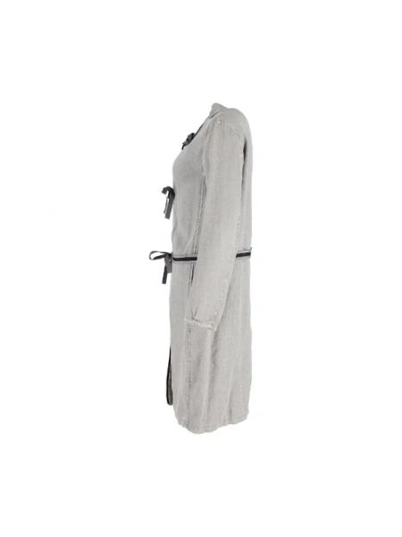 Abrigo largo de lino retro Prada Vintage gris