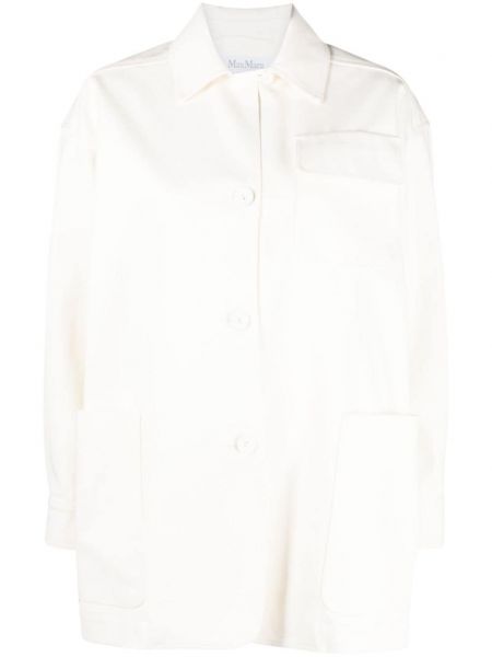 Koszula bawełniana oversize Max Mara biała