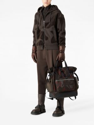 Jacke mit kapuze mit camouflage-print Emporio Armani braun