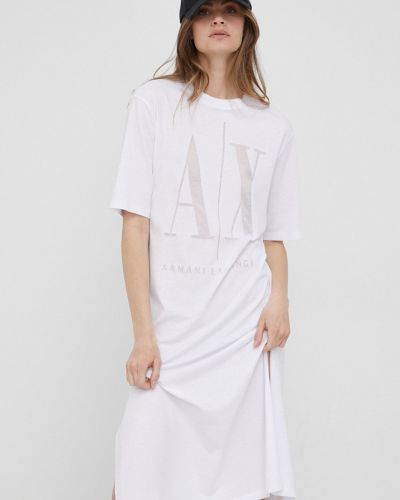 Armani Exchange ruha fehér, midi, egyenes