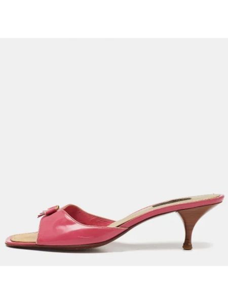 Sandalias de cuero retro Louis Vuitton Vintage rosa