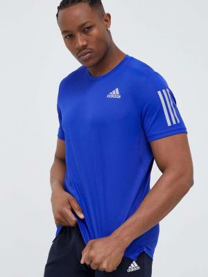 Adidas Performance futós póló Own the Run nyomott mintás - Kék