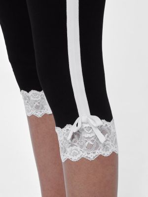 Leggings di cotone in jersey Miu Miu nero