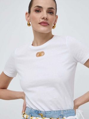 Бавовняна футболка Elisabetta Franchi біла