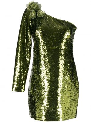 Suknele kokteiline su blizgučiais Marchesa Notte žalia