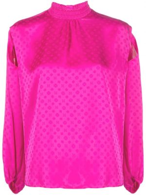 Bluză din satin din jacard Maje roz