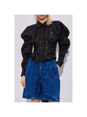 Camisa con cordones de algodón Vivienne Westwood negro