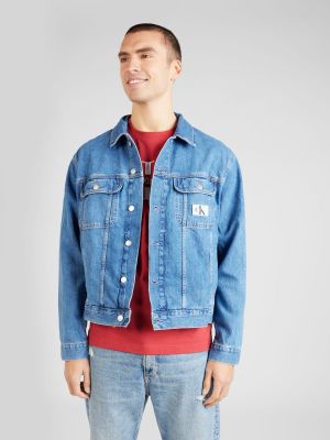 Priliehavá džínsová bunda Calvin Klein Jeans modrá