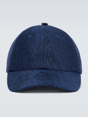 Žakardinis kepurė su snapeliu Berluti mėlyna