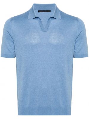 Копринена поло тениска Tagliatore синьо