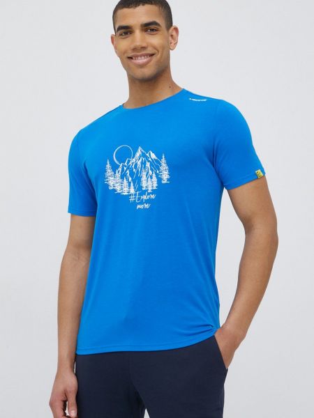 Тениска с дълъг ръкав с принт Viking синьо