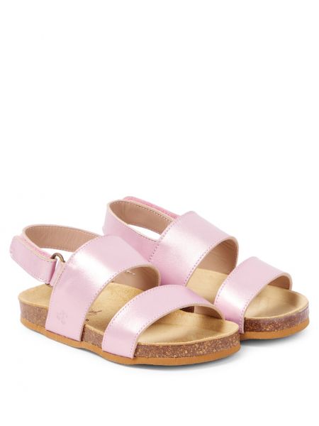 Læder sandaler for piger Bonpoint pink