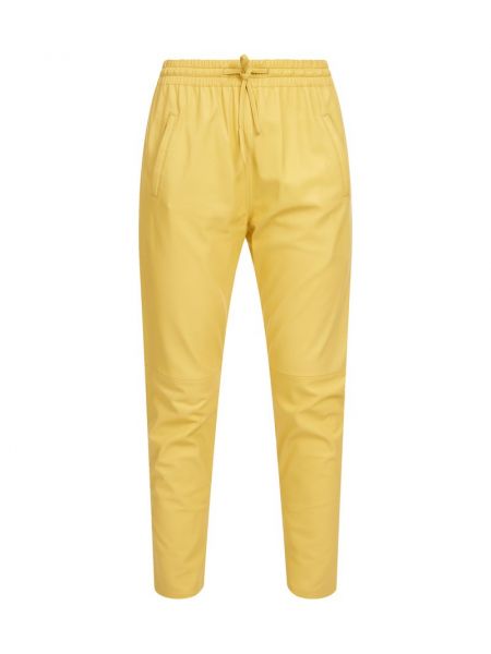 Spodnie skórzane Oakwood żółte