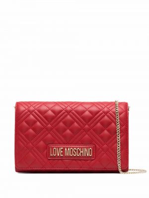 Bolsa de hombro acolchada Love Moschino rojo