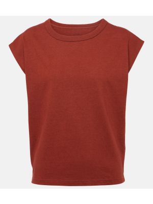 Camiseta de lino de algodón Lemaire rojo