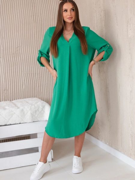 Obleka z v-izrezom Kesi zelena