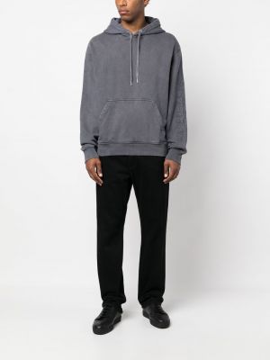 Kapučdžemperis ar izšuvumiem Calvin Klein Jeans pelēks