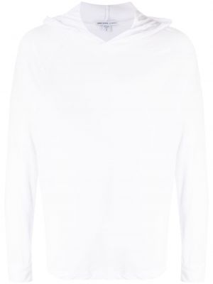 Pamučna hoodie s kapuljačom James Perse bijela