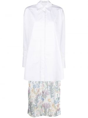 Asymmetrisk blommig skjorta Stella Mccartney vit