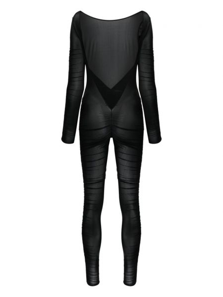 Transparentes body mit drapierungen Maison Close schwarz