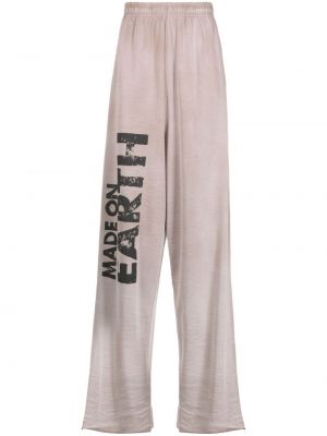 Pantalon de joggings avec imprimé slogan en coton à imprimé Vetements marron