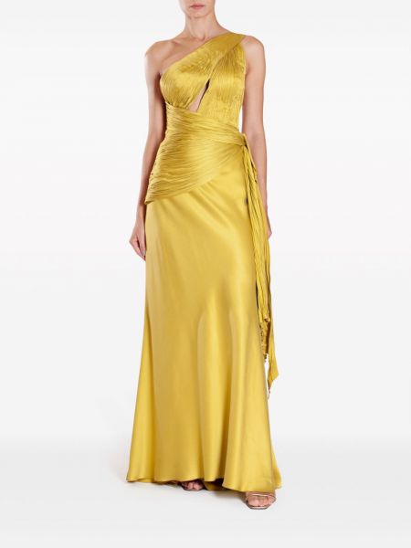 Saténové večerní šaty Maria Lucia Hohan žluté