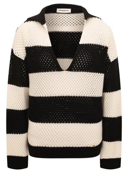 Белый кашемировый шерстяной свитер Sonia Rykiel