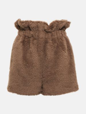 Shorts en laine en alpaga Max Mara marron