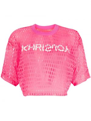 Тениска с принт Khrisjoy розово