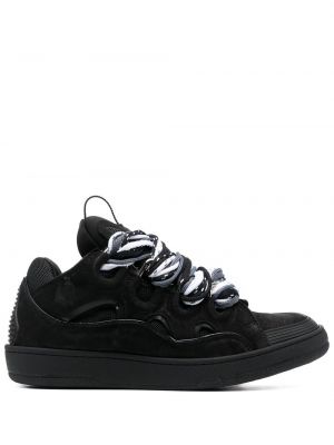 Semsket skinn sneakers Lanvin svart