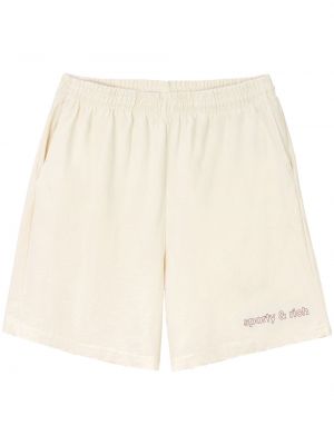 Shorts brodeés en coton Sporty & Rich blanc
