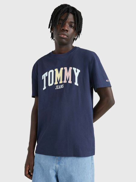 Camiseta con estampado manga corta Tommy Jeans azul