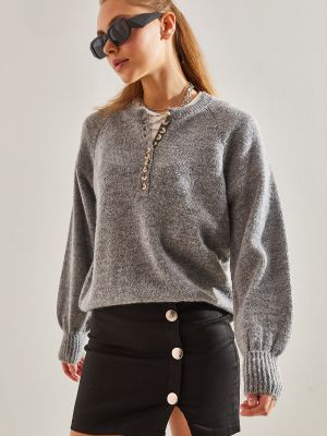 Svītrainas džemperis ar augstu apkakli Bianco Lucci