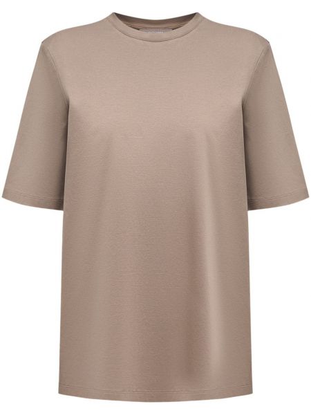 T-shirt aus baumwoll mit rundem ausschnitt 12 Storeez beige