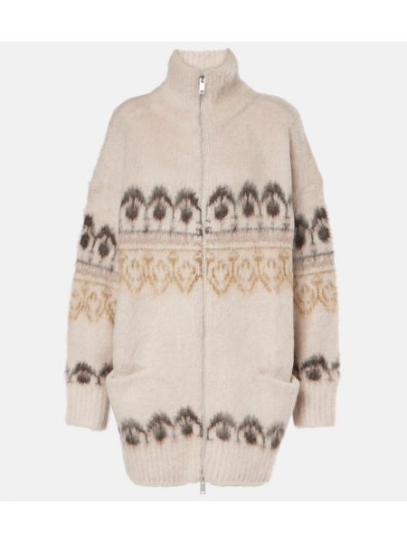 Mohair villa päällystakki vetoketjulla Marant Etoile beige