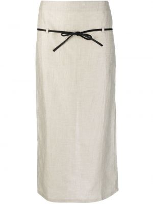Vlněné sukně s vysokým pasem Paloma Wool béžové