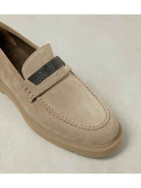 Loafers in pelle scamosciata Brunello Cucinelli beige