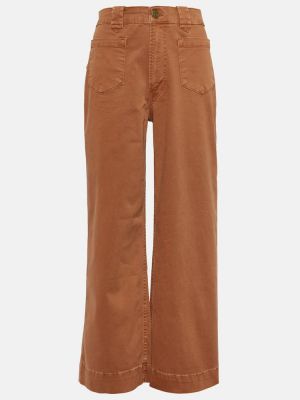 Straight leg jeans a vita alta Frame marrone