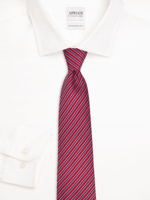 Жаккардовый шелковый галстук в полоску Emporio Armani