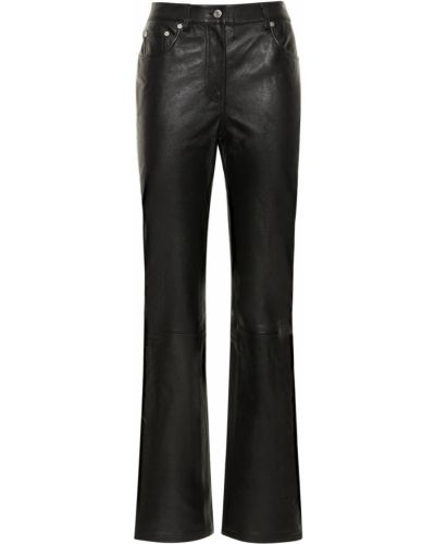 Relaxed кожени панталон Helmut Lang черно