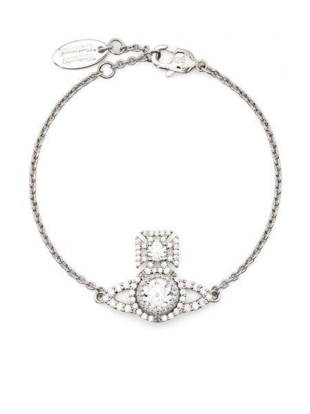 Bracelet à imprimé en cristal Vivienne Westwood argenté